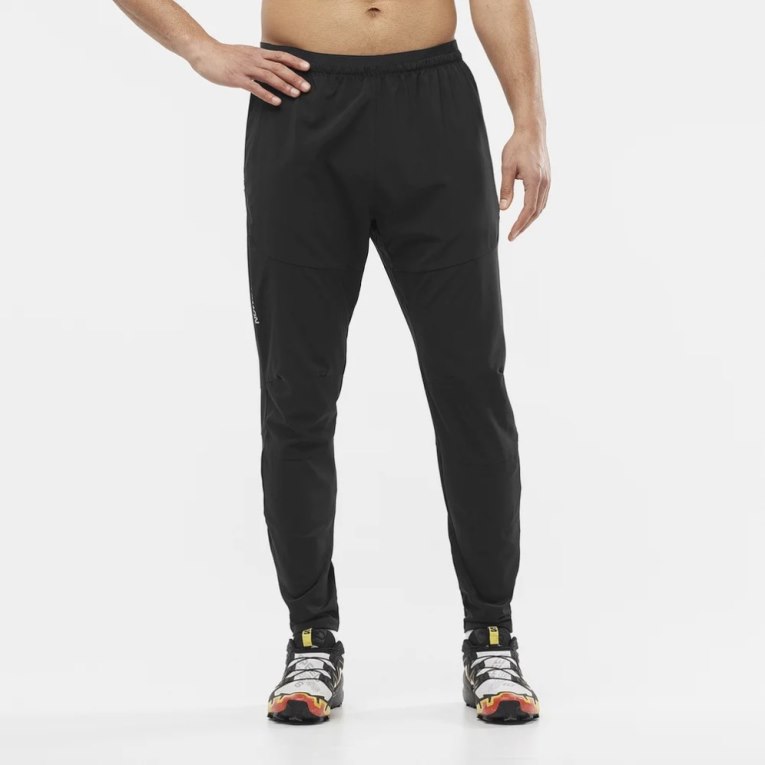 Salomon Cross Run Men\'s Sport Pants Black | CA 48B52